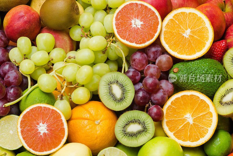 健康饮食的各种成熟水果