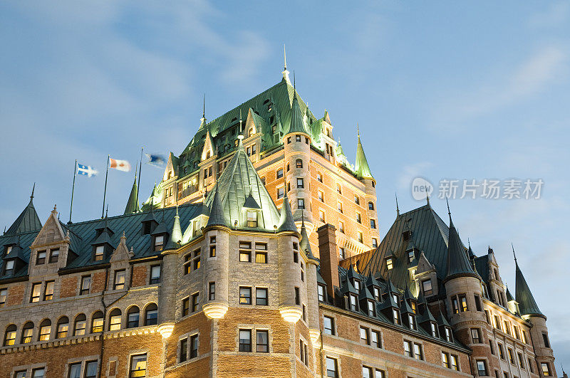 魁北克城的地标-酒店城堡的Frontenac