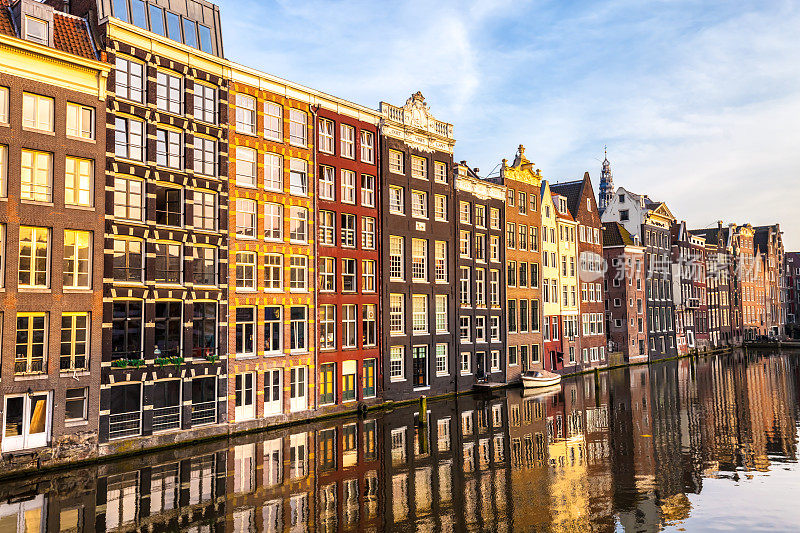 阿姆斯特丹市中心的典型荷兰住宅
