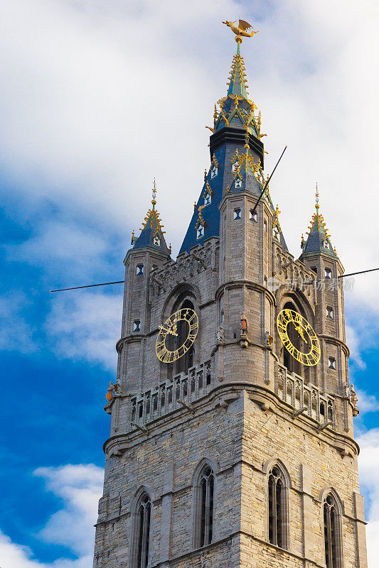 俯瞰比利时根特的钟楼