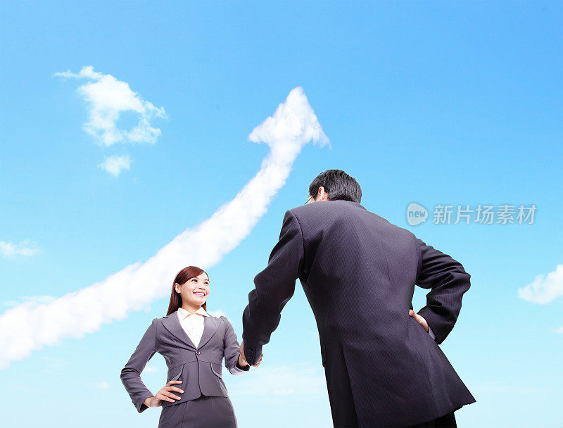 成功的商业理念——男人和女人握手
