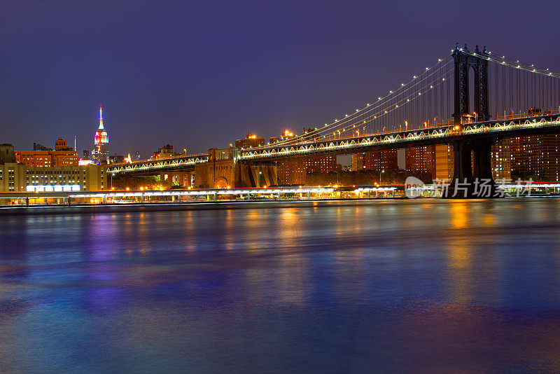 曼哈顿桥日落纽约纽约美国