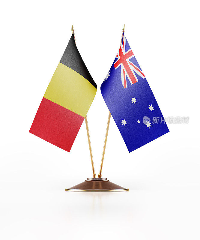 比利时和澳大利亚的微型国旗