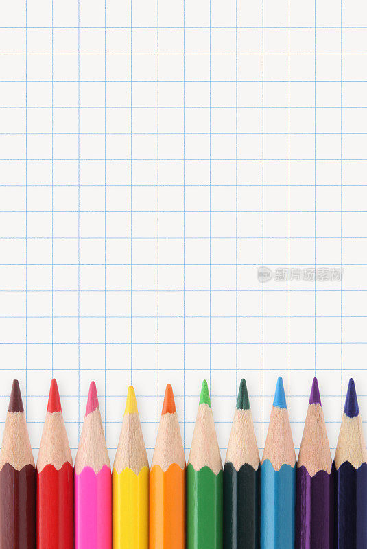 彩色铅笔在图纸上