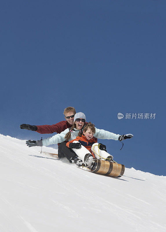 科罗拉多州的家庭雪橇