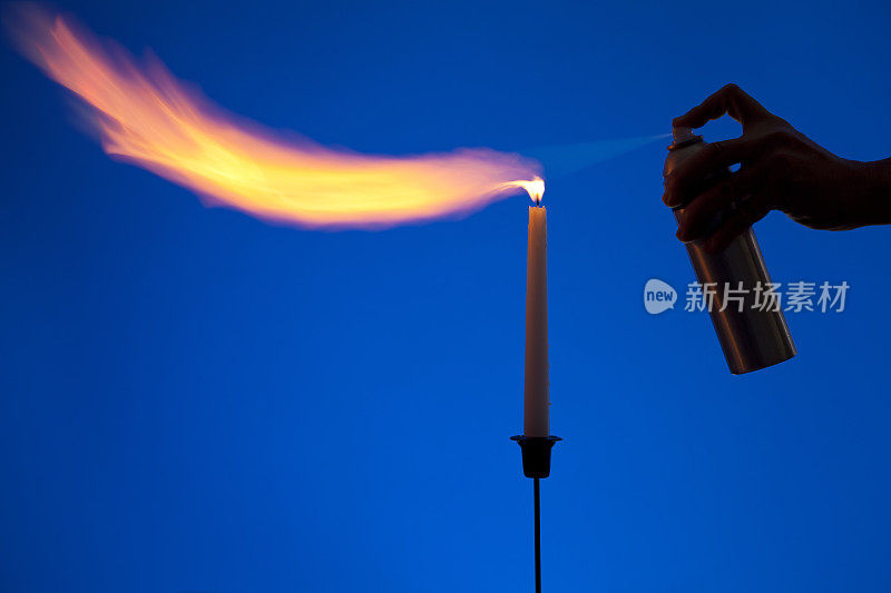 科学实验;发胶着火了