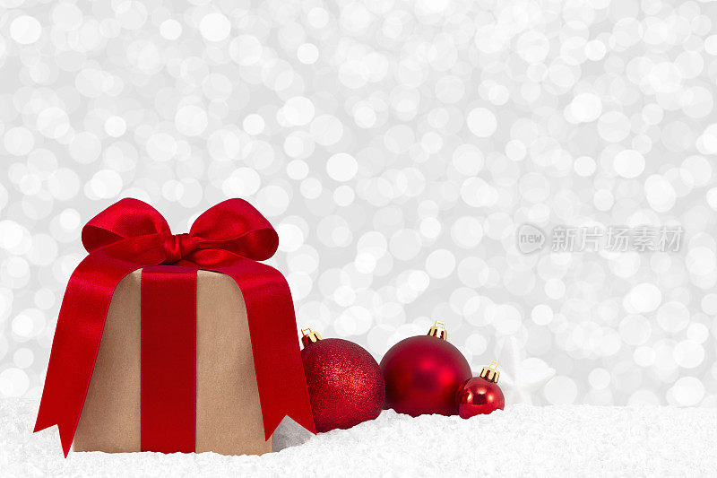 圣诞背景与礼品盒和小玩意