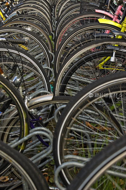 在阿姆斯特丹停放自行车