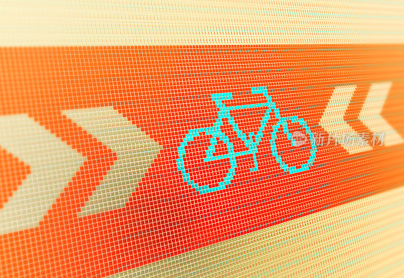 自行车符号像素化背景