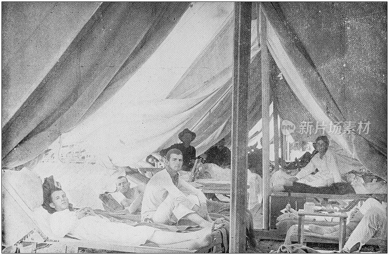 美军黑白照片:医院帐篷