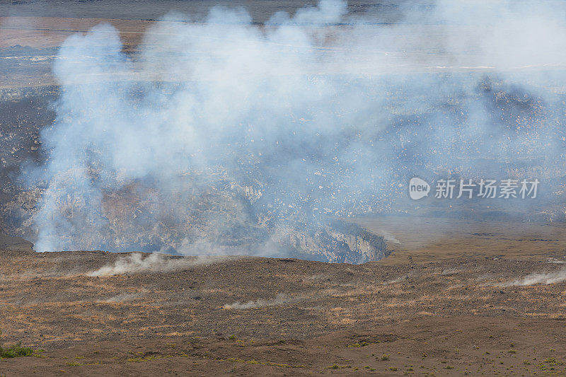 夏威夷火山口的特写