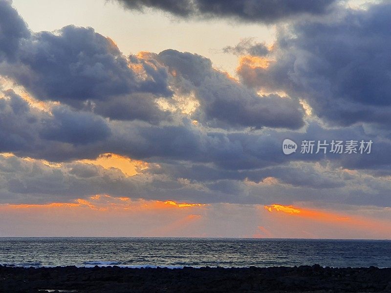 美丽的济州岛日落