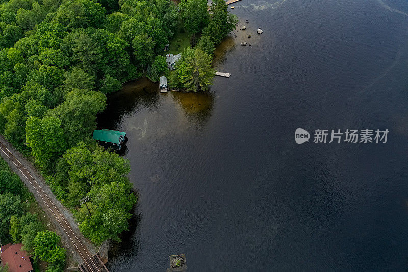 托伦斯湾和马斯科卡湖鸟瞰图，安大略省，加拿大