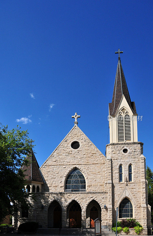 圣约瑟夫天主教教堂，山大道和豪斯街的角落，柯林斯堡，美国科罗拉多州