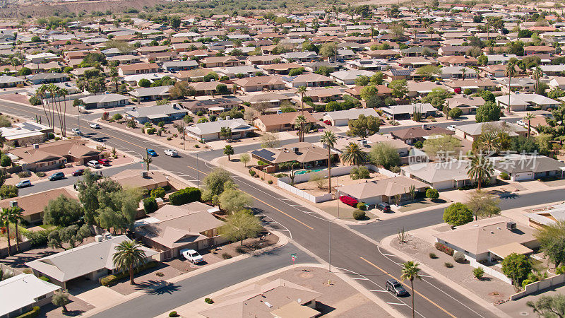 亚利桑那州太阳城社区鸟瞰图