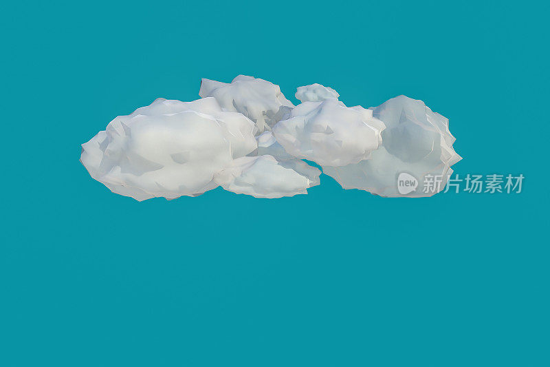 蓝色背景云的3d渲染