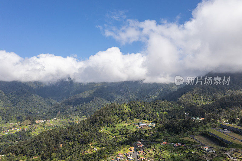 马德拉岛风景的鸟瞰图