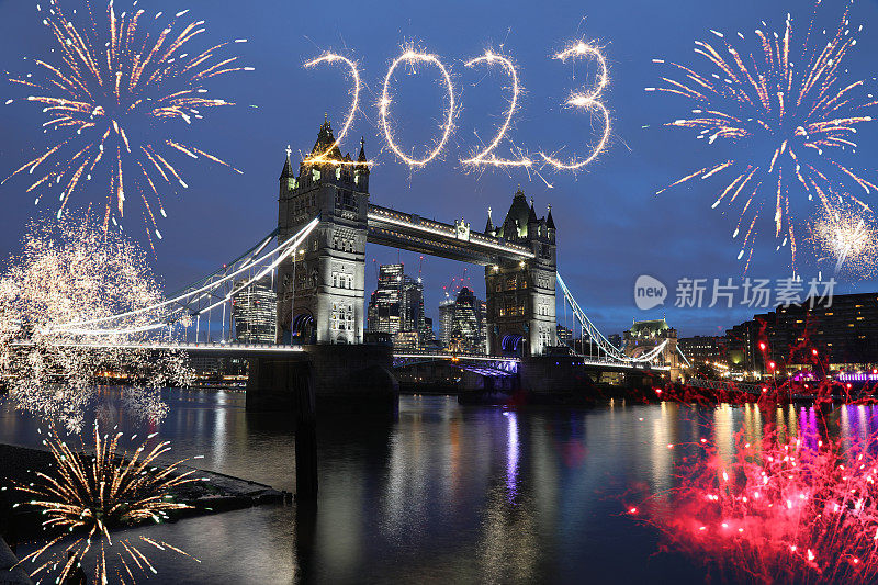 2023年英国伦敦的新年焰火