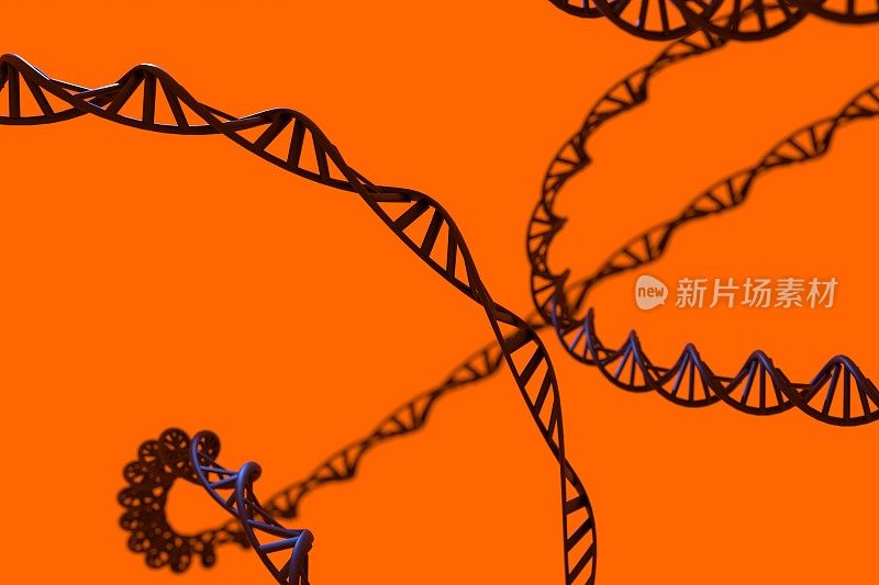 现代色调的DNA图像。生物小册子封面等。