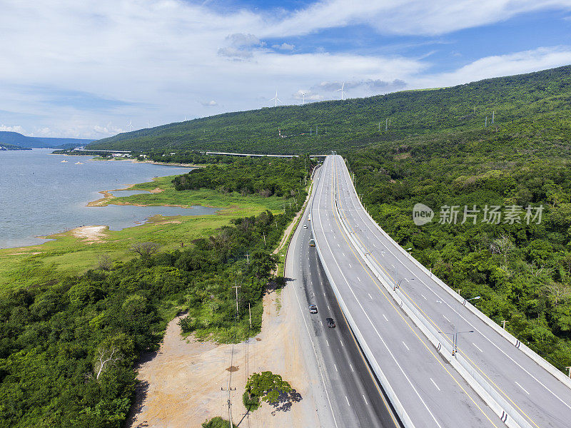 泰国呵叻府高速公路鸟瞰图