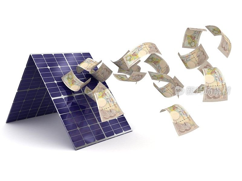 英镑太阳能电池板可再生能源效率省钱