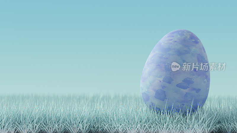 复活节快乐，在草甸的背景上画上彩蛋，用复制空间