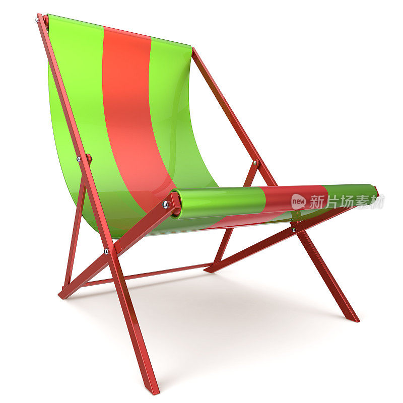 沙滩椅绿躺椅红躺椅没人放松