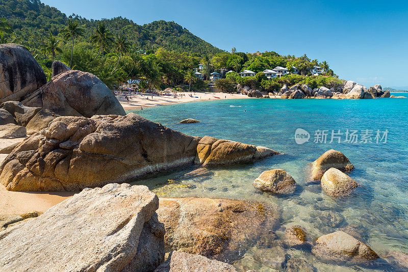银色海滩，水晶海滩在泰国苏梅岛