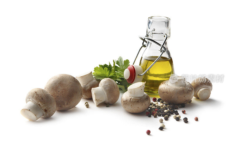 蘑菇:蘑菇，欧芹，胡椒和橄榄油