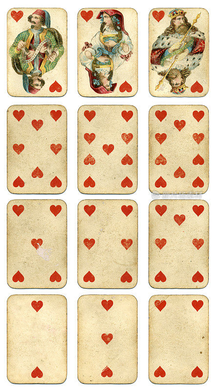 唐多夫1900牌的红心套装四大洲牌