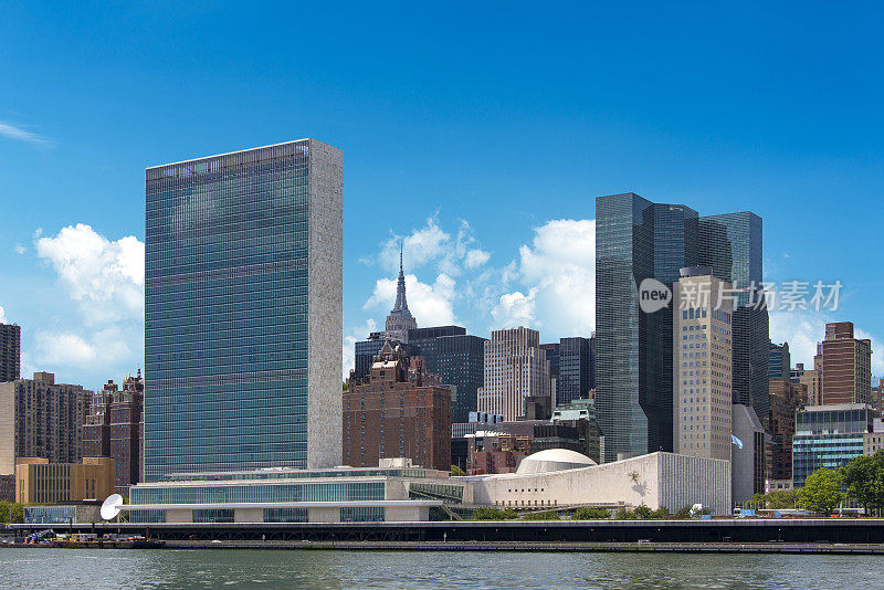 纽约天际线与联合国