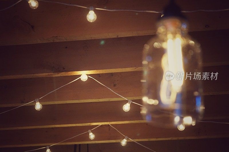 乡村谷仓吊顶装饰灯，玻璃罐
