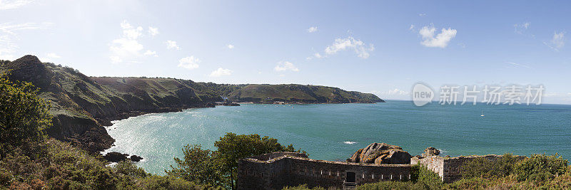 海峡群岛泽西岛北岸全景