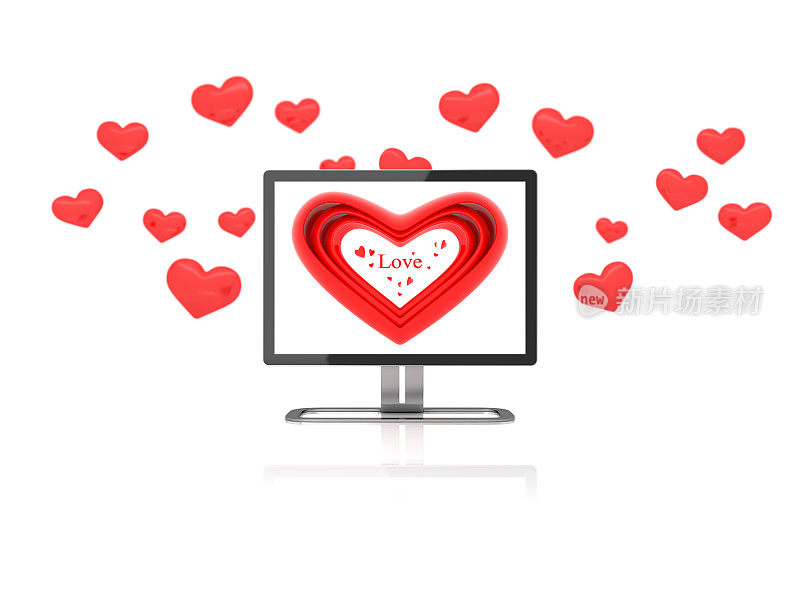 爱情红心电脑显示器