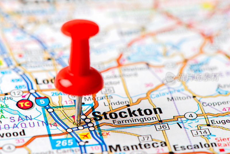 美国首都城市地图系列:斯托克顿，CA