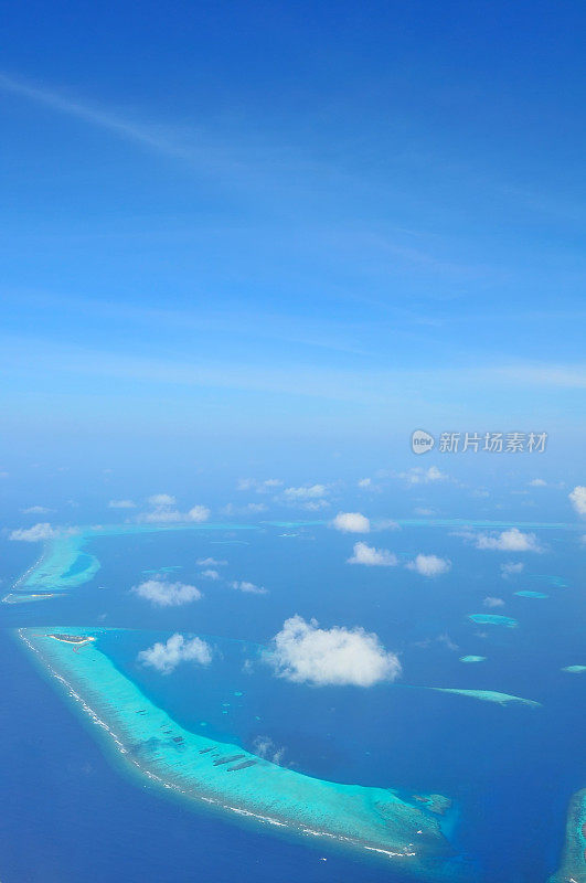 鸟瞰马尔代夫群岛，马累