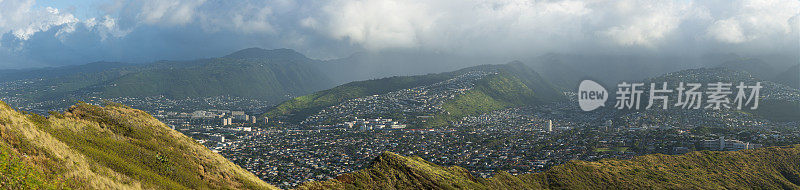 火奴鲁鲁全景从钻石头火山口