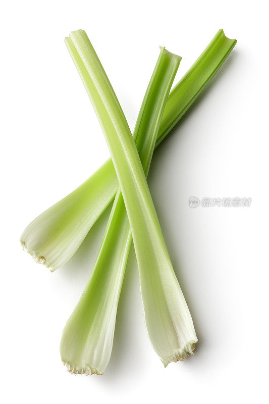 蔬菜:白色背景上孤立的芹菜