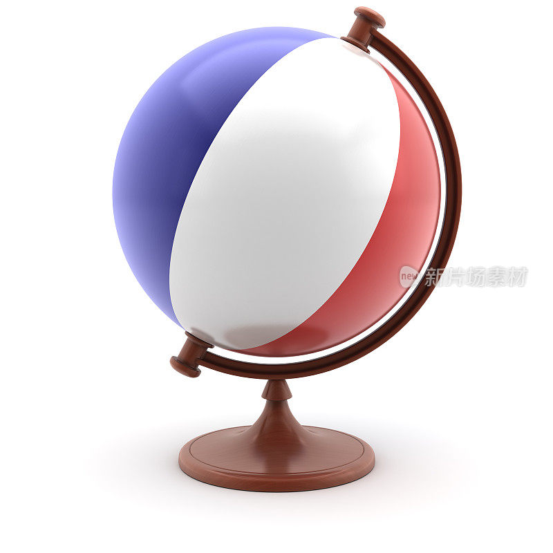 有法国国旗的地球仪