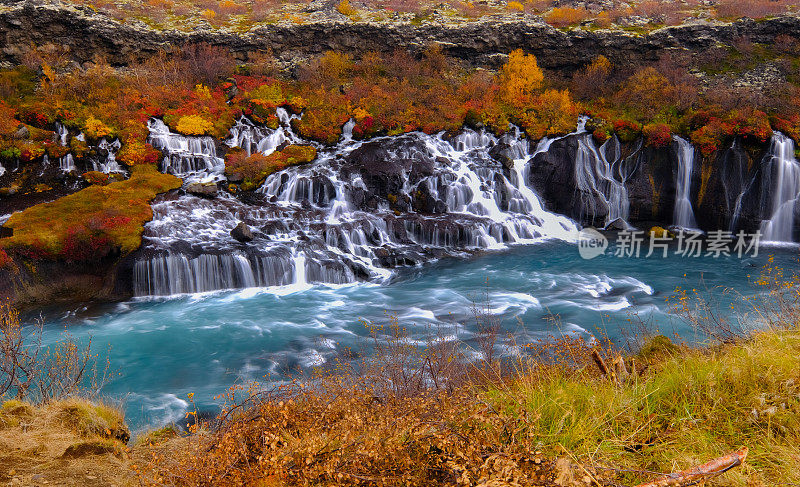Hraunfossar瀑布、冰岛