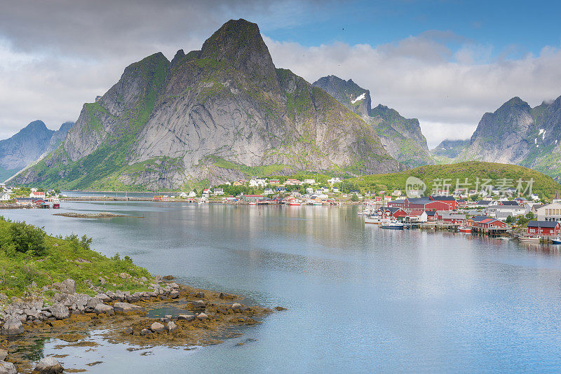 挪威罗浮敦群岛全景，日落美景