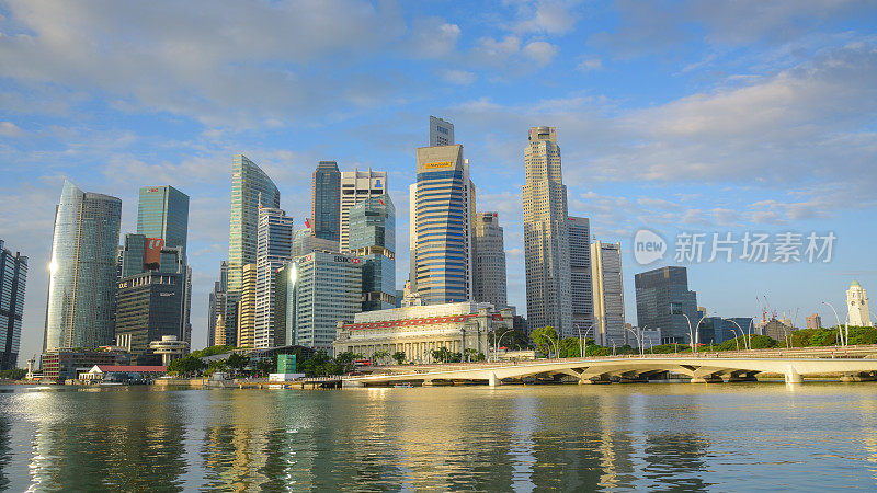 新加坡市中心CBD的天际线全景