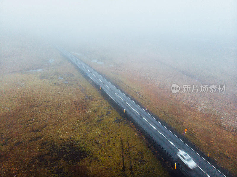 无人机在冰岛的道路