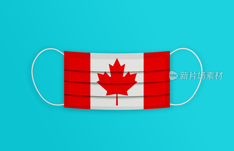 防护面具上有加拿大国旗