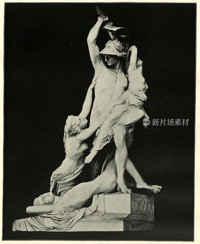 19世纪意大利佛罗伦萨，费迪捕获波利克西纳的古董照片