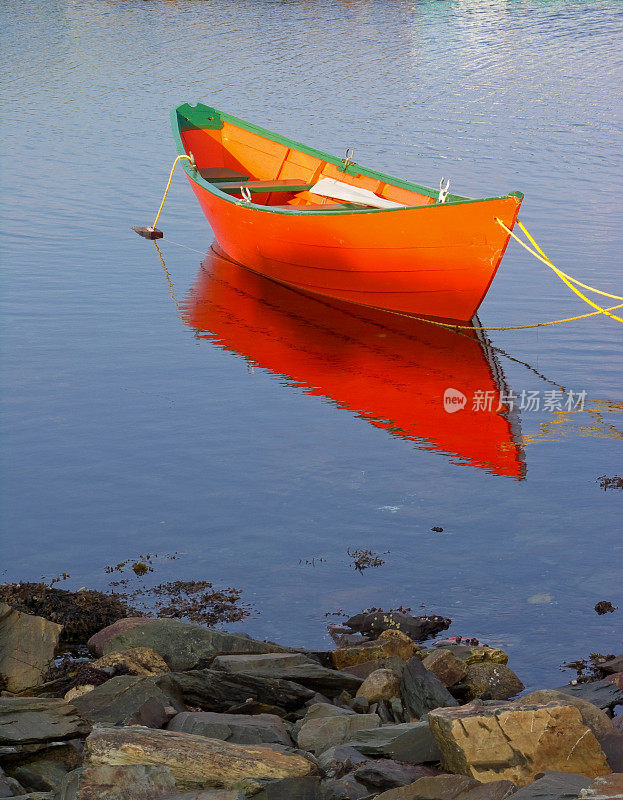色彩鲜艳的小船沿着纽芬兰海岸划