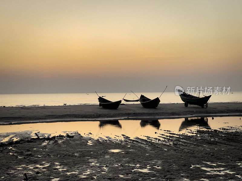 Kuakata海滩。孟加拉国旅游胜地