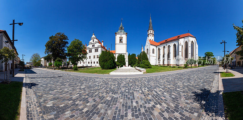 莱沃卡老城180度全景，斯洛伐克的中世纪小镇。