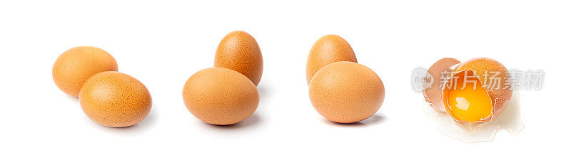 采购产品鸡蛋分离，全禽蛋，新鲜健康农场食品，复活节概念，棕色家禽鸡蛋