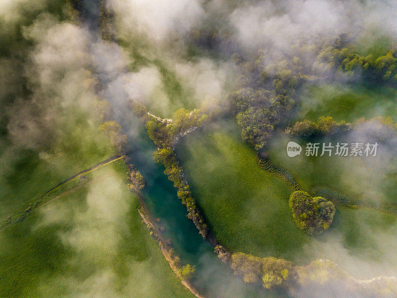 鸟瞰图的自然，河流